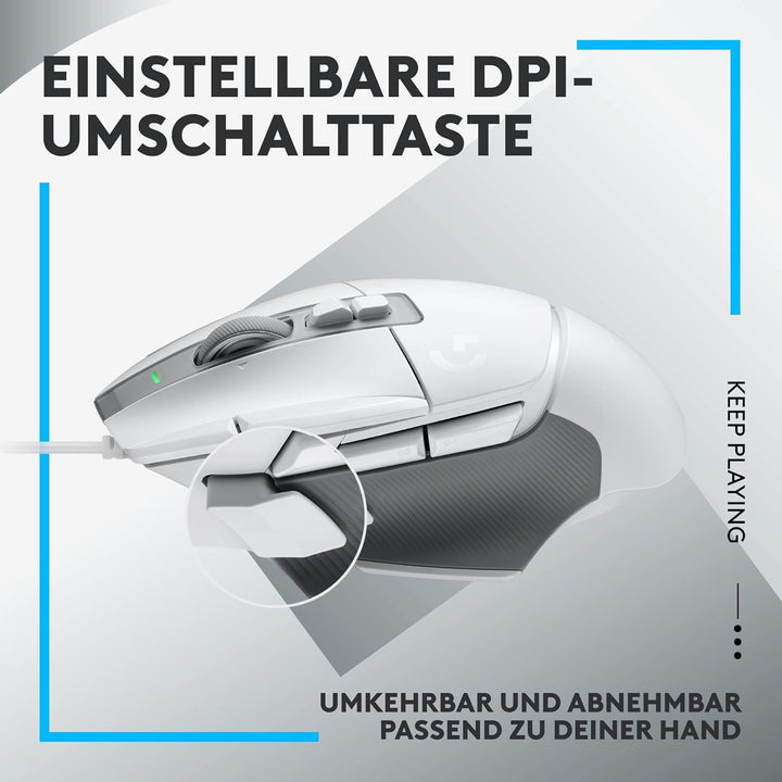 Logitech G502 X Kabelgebundene Gaming-Maus - LIGHTFORCE Hybrid optisch-mechanische Primärschalter, H