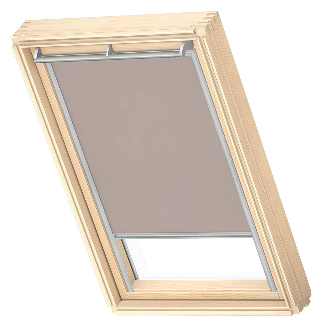 VELUX Original Dachfenster Sichtschutzrollo für PK06, Hell-Taupe, mit Grauer Führungsschiene