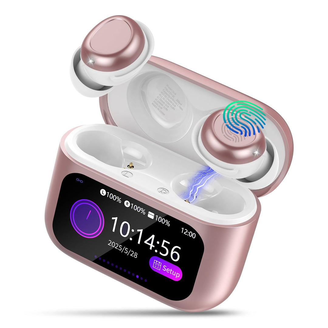 Bluetooth Kopfhörer, Bluetooth 5.4 Schlafkopfhörer In Ear mit Touchscreen, Wireless Ohrhörer Rosa