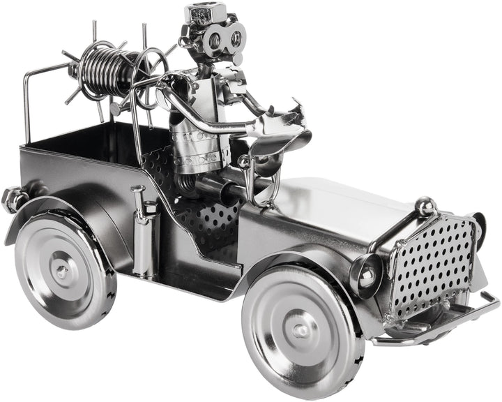 BRUBAKER Schraubenmännchen Feuerwehrauto - Feuerwehr Eisenfigur Metallmännchen - Oldtimer Löschfahrz