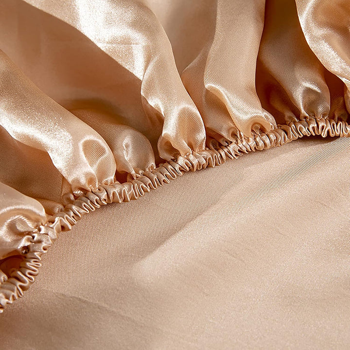 Jemiipee Spannbettuch Einfarbig Satin Seide Glänzend Betttuch Leintuch 150x200 cm für Matratzen bis