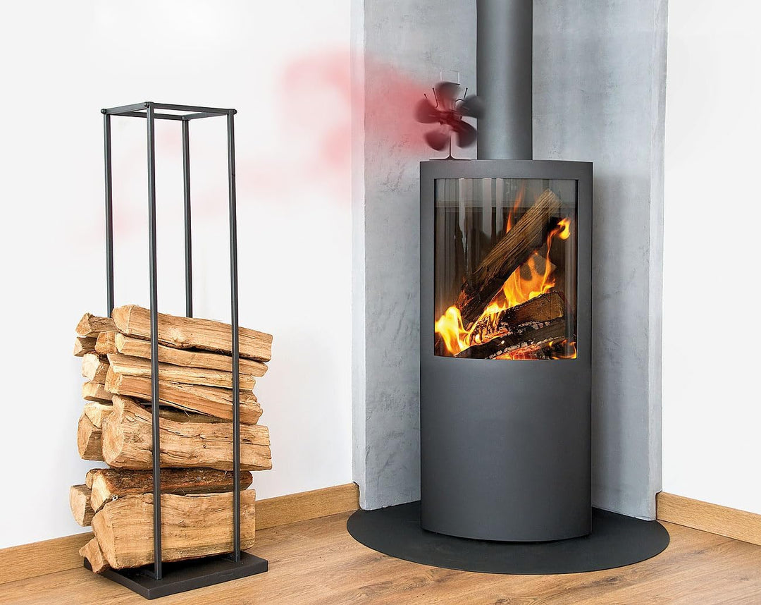 Carlo Milano Ofenventilator: Stromloser Kaminofen-Ventilator mit 5 Lüfter-Blättern, für 60-350 °C (V