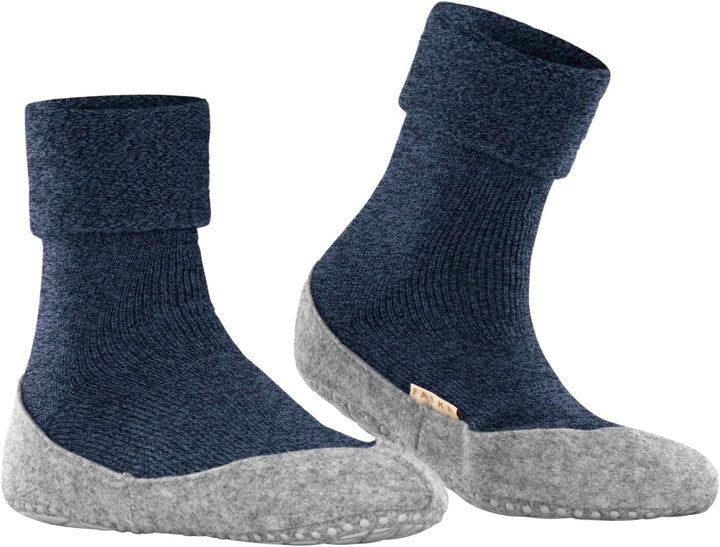 FALKE Damen Cosyshoe W Hp Wolle Rutschhemmende Noppen Stoppersocken, Blau Marine Melange 6794