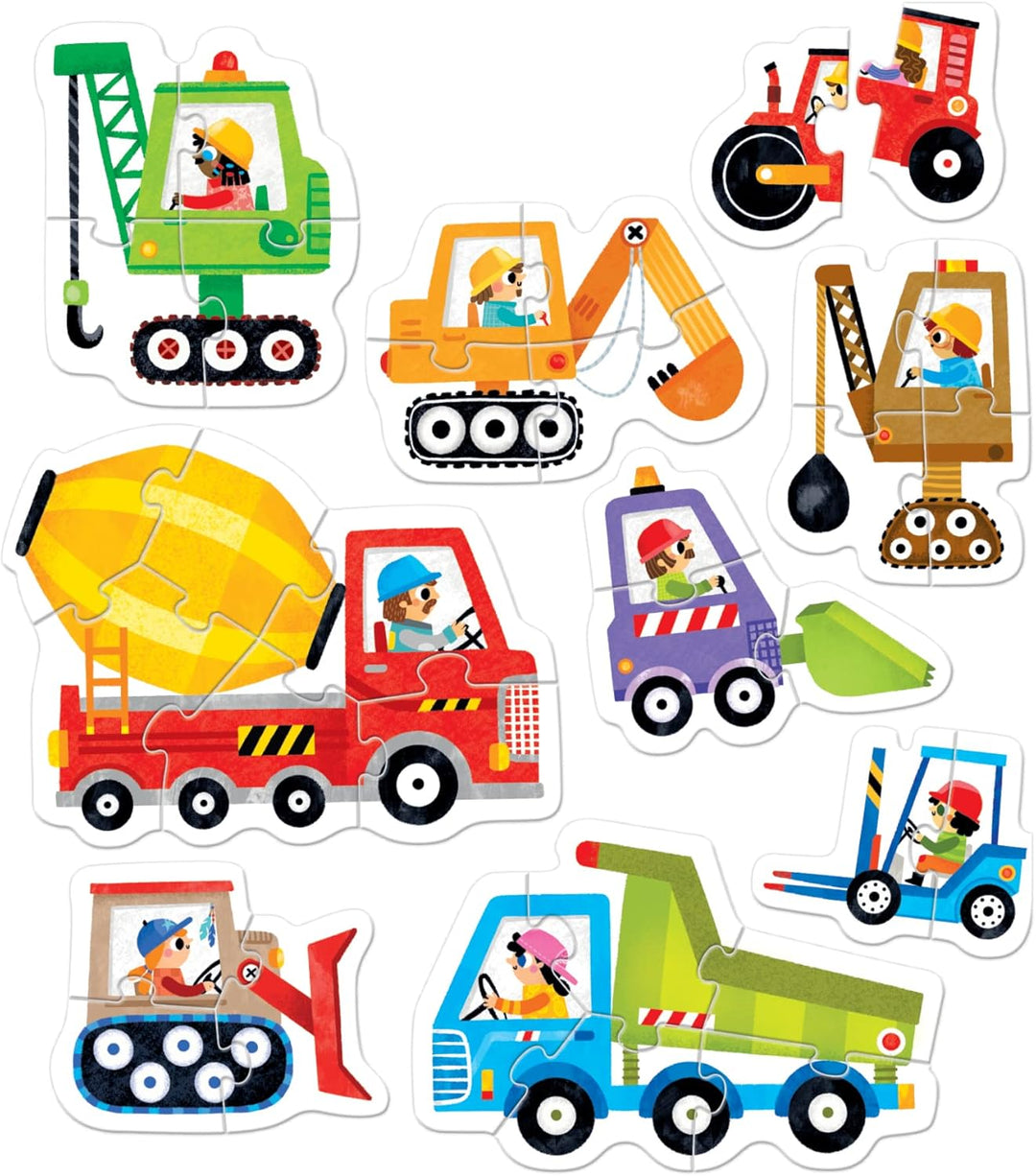 Progressive Puzzles Construction Vehicles - für Kinder ab 2 Jahren - 33 Teile - Fahrzeuge - Kinderpu