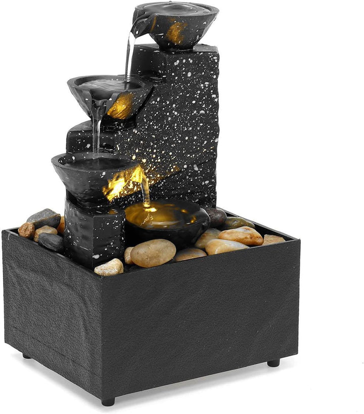 Tischbrunnen-Dekorationen, USB-Desktop-Wasserbrunnen-Ornament, Kunsthandwerk mit Unregelmässigen Ste
