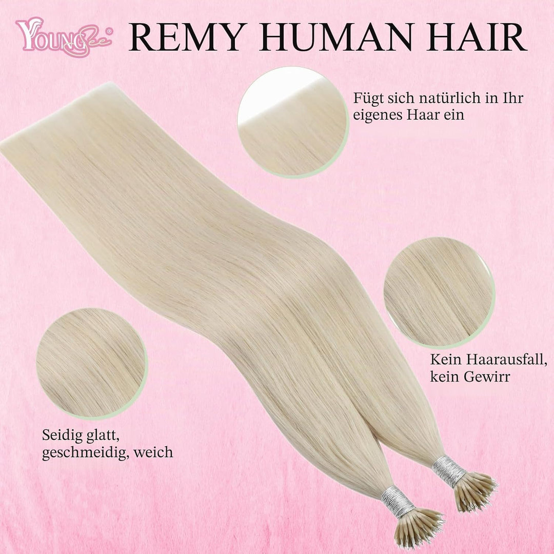 YoungSee Nanoring Extensions Echthaar Blond 60 cm Nanoring Extensions Blond Extensions Echthaar Nano