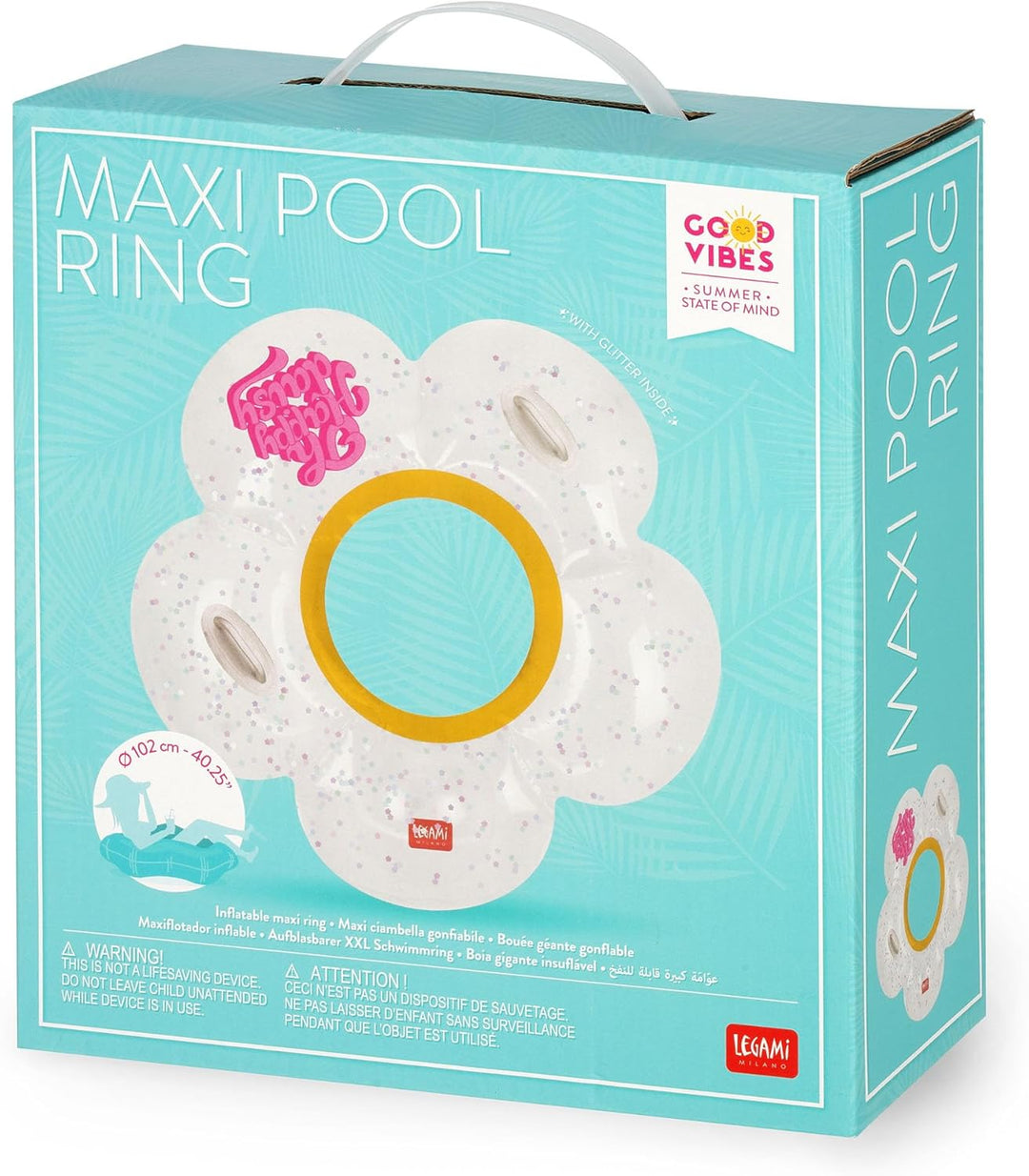 Legami - Pool aufblasbare Donut, Maxi aufblasbare Donut für Kinder und Erwachsene, Meer Strand aufbl