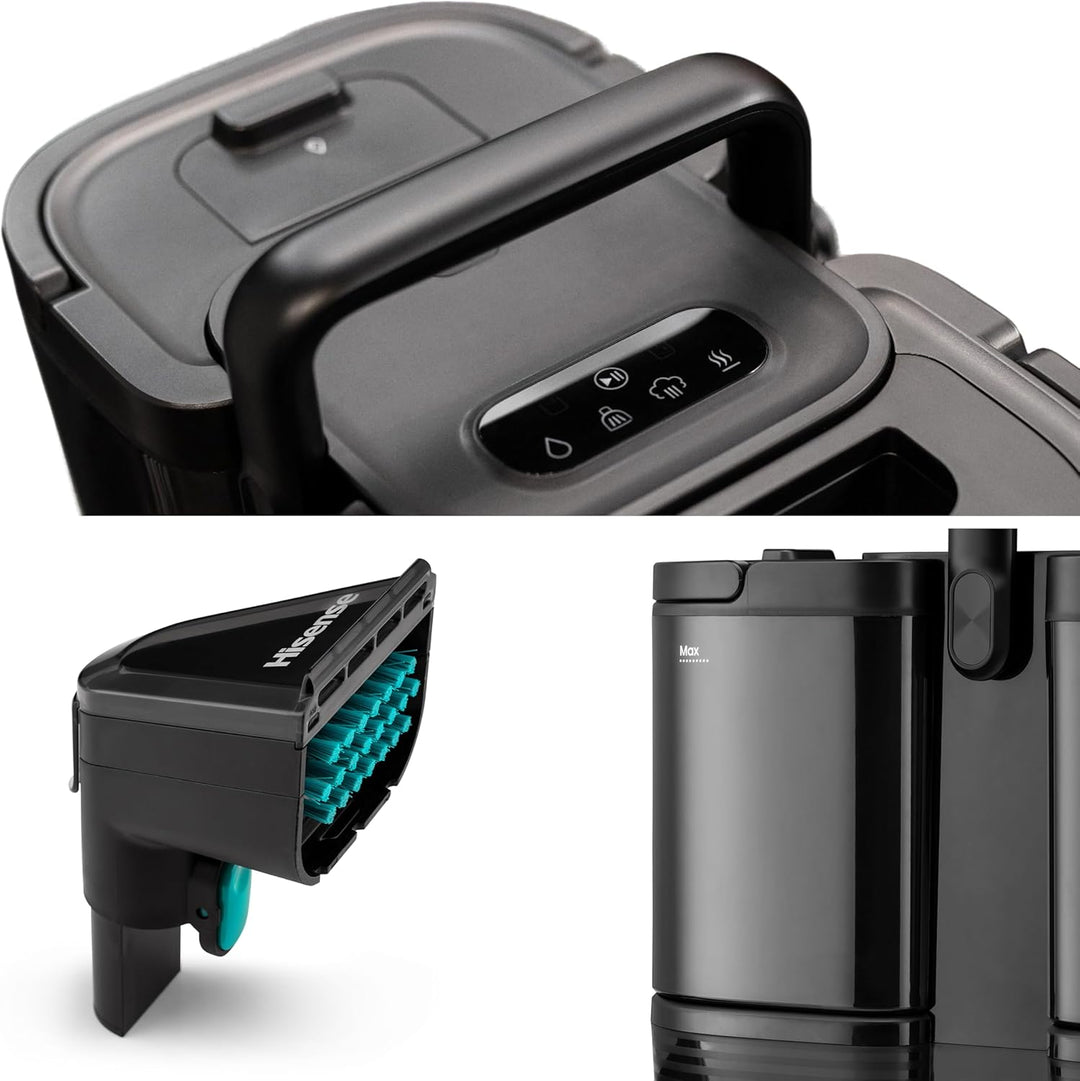 Hisense HSSC007A Dampfreiniger/ 1,8 L Wassertank/ 1500 W/ 2 in 1 Flecken- und Dampfreiniger/ 4 Reini
