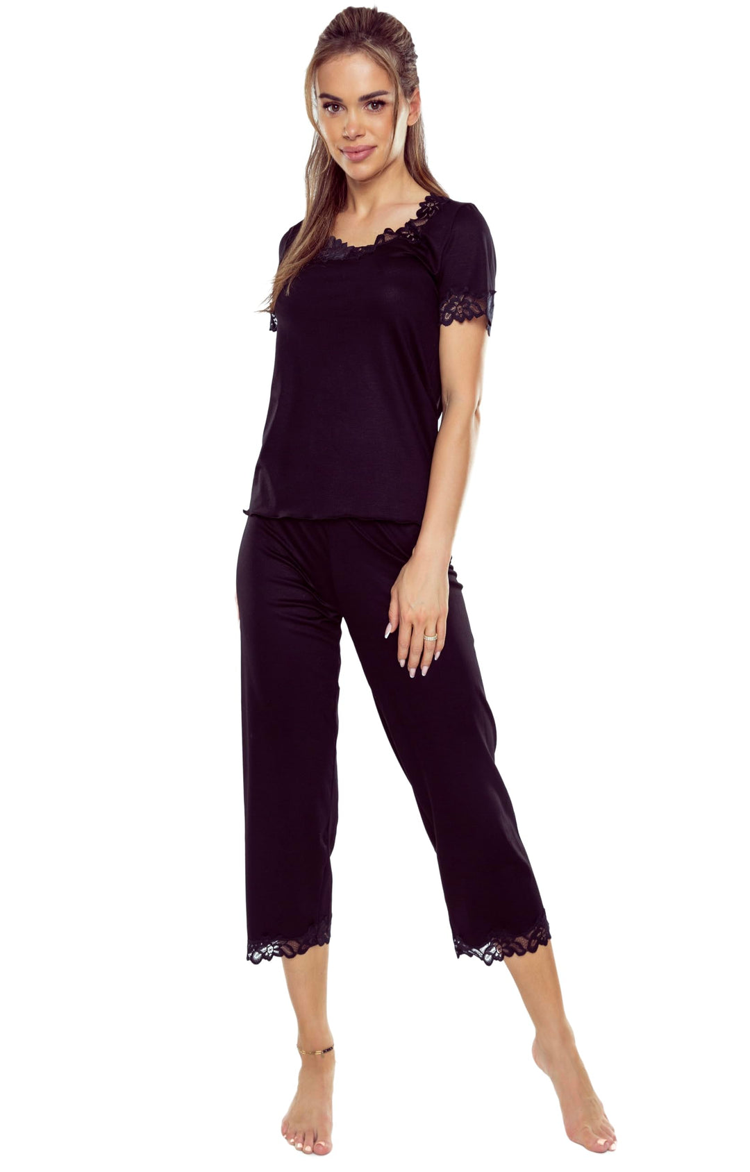 Selente Sweet Dreams modischer Schlafanzug/Shorty/Pyjama (Made in EU) kurz, Capri oder lang und mit