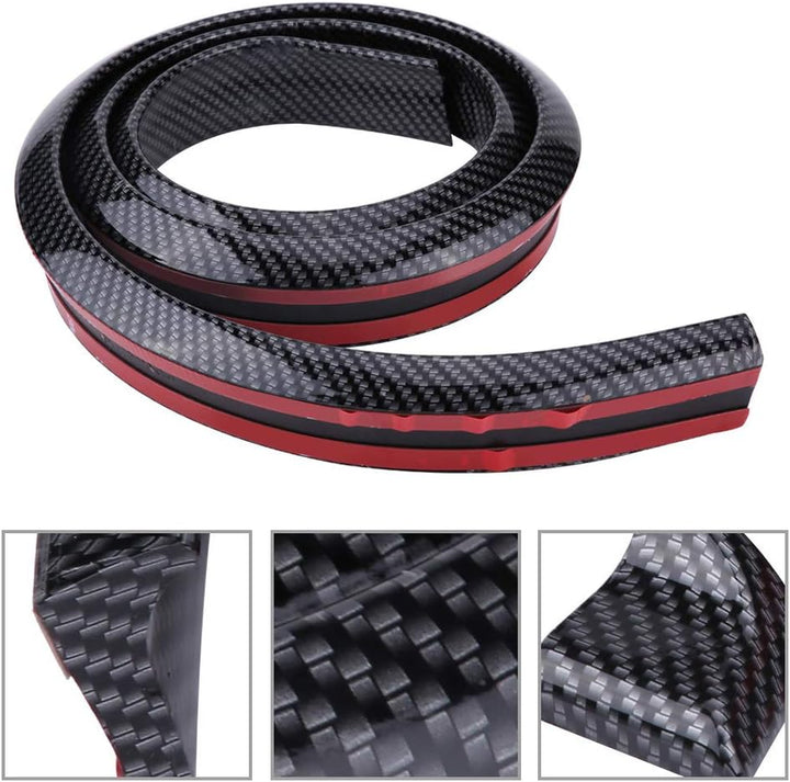 Heckklappen Lippenspoiler, 1,5 m Carbonfaser Weichgummi Auto Heckklappen Spoilerflügel Lippenaufkleb