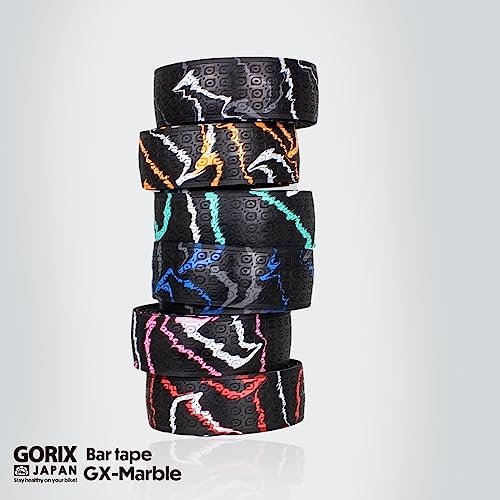 GORIX Lenkerband Lenker Grip Wrap + 2 Lenkerstopfen Rennrad Mountainbike Radfahren (GX-Marble) (Cele