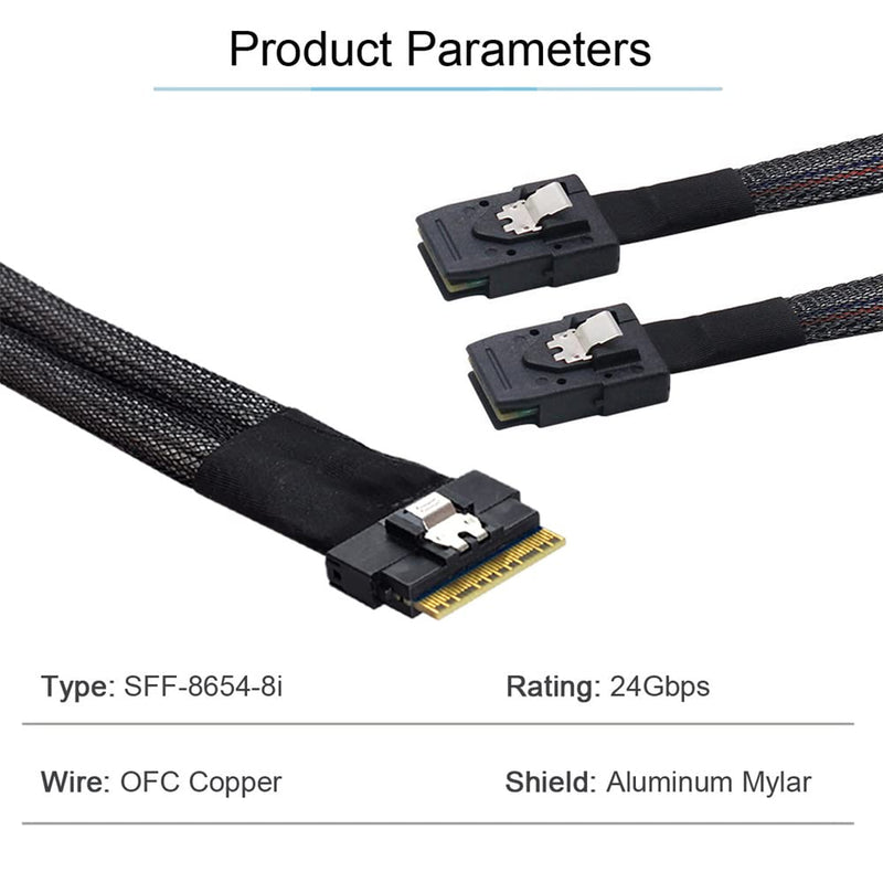 NFHK PCI-E Ultraport Slimline SAS Slim 4.0 SFF-8654 8i 74pin auf Dual SFF-8087 Mini SAS Kabel PCI-Ex