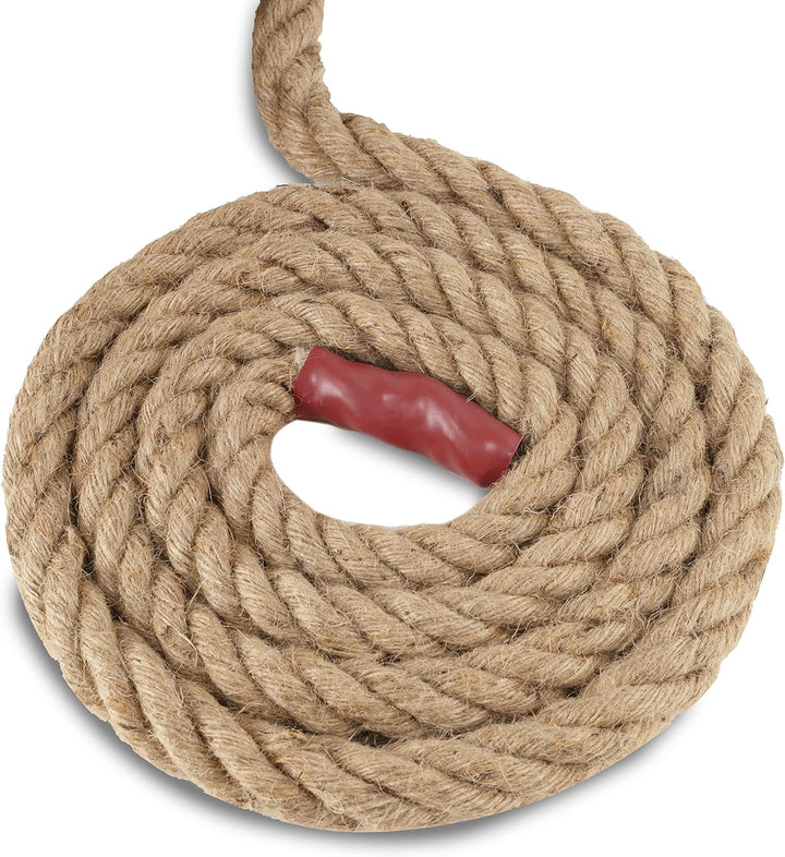 EMEKIAN Natürliches Jute-Manila-Seil, gedrehtes 4-strängiges Faser-Hanfseil für Sport, Dekoration, H