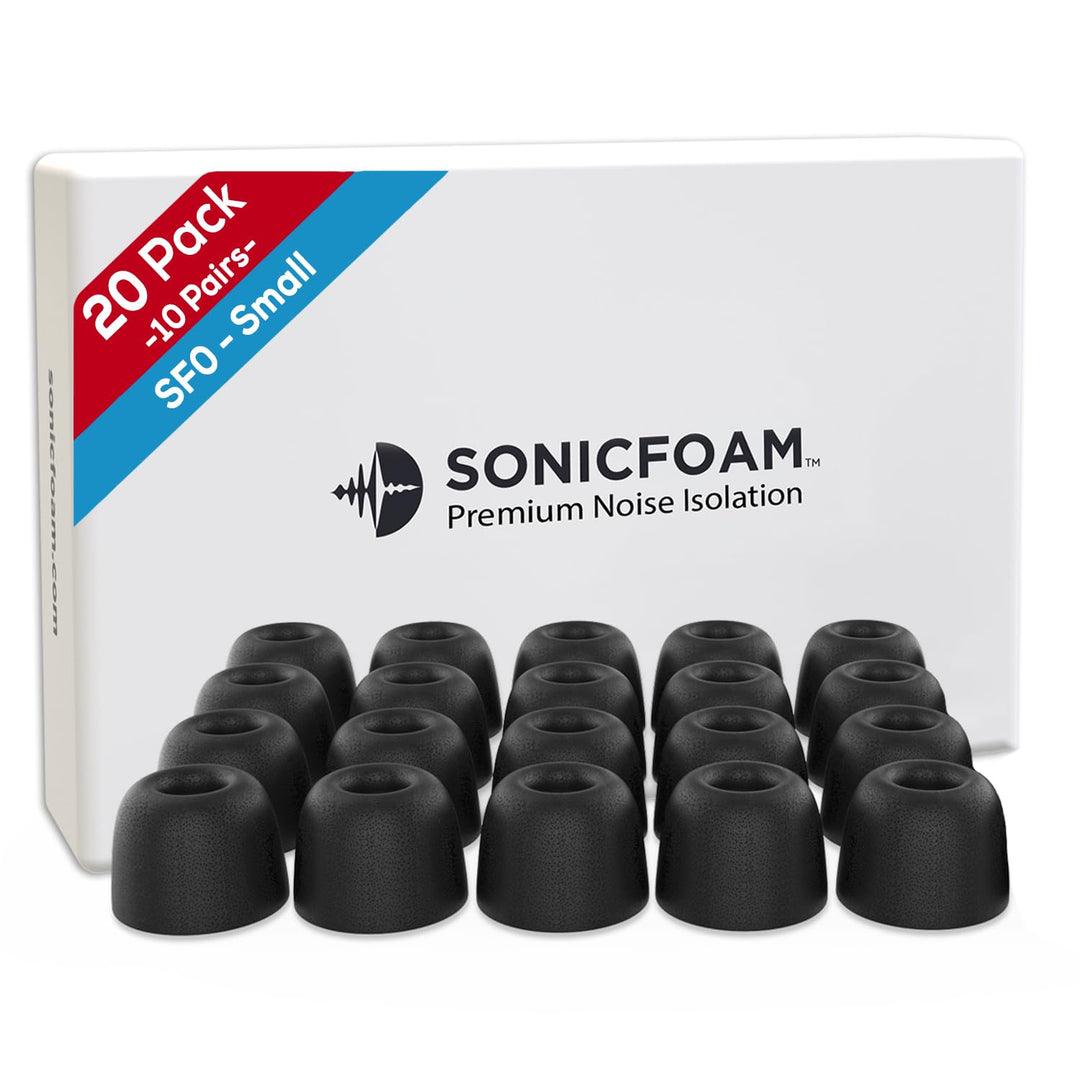 SONICFOAM Memory-Schaum-Ohrhörer-Aufsätze – Prämie Geräuschisolierung, Ersatz-Ohrhöreraufsätze aus S