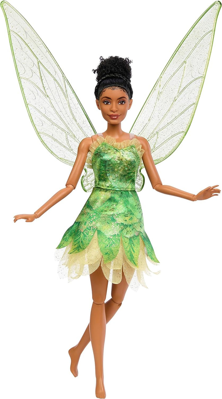 DISNEY Peter Pan & Wendy Tinker Bell Feenpuppe mit beweglichen Flügeln und grünem Kleid, inspiriert