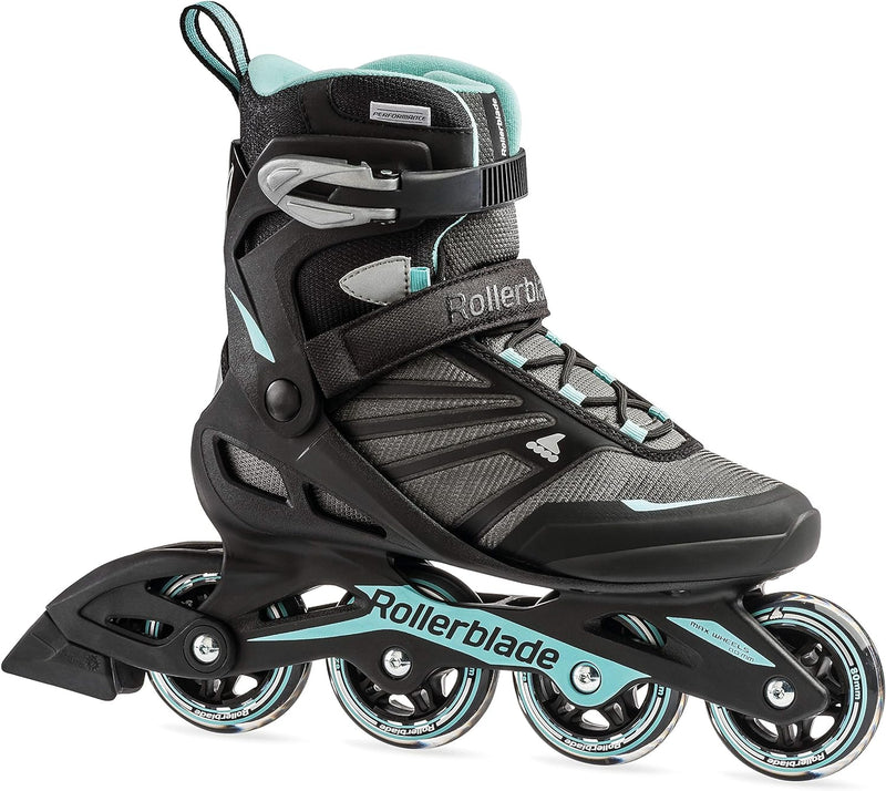 Rollerblade Zetrablade Damen Erwachsene Fitness Inlineskate Schwarz Hellblau Performance Inline Skat