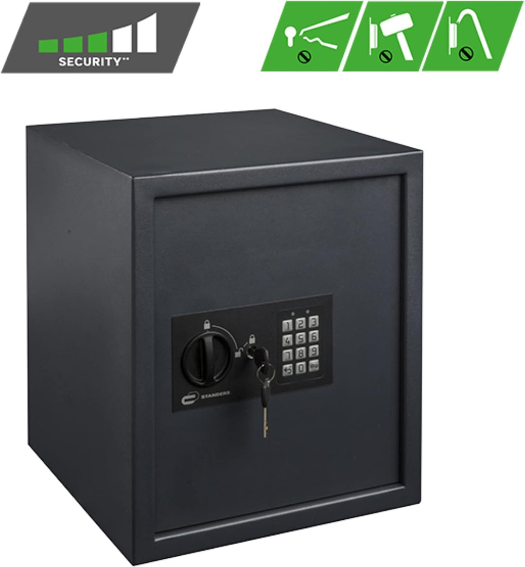 STANDERS - Elektronischer Safe - 40L - 40 x 35 x 36 cm - Wandtresor - Code-Safe - 2 Sicherheitsschlü