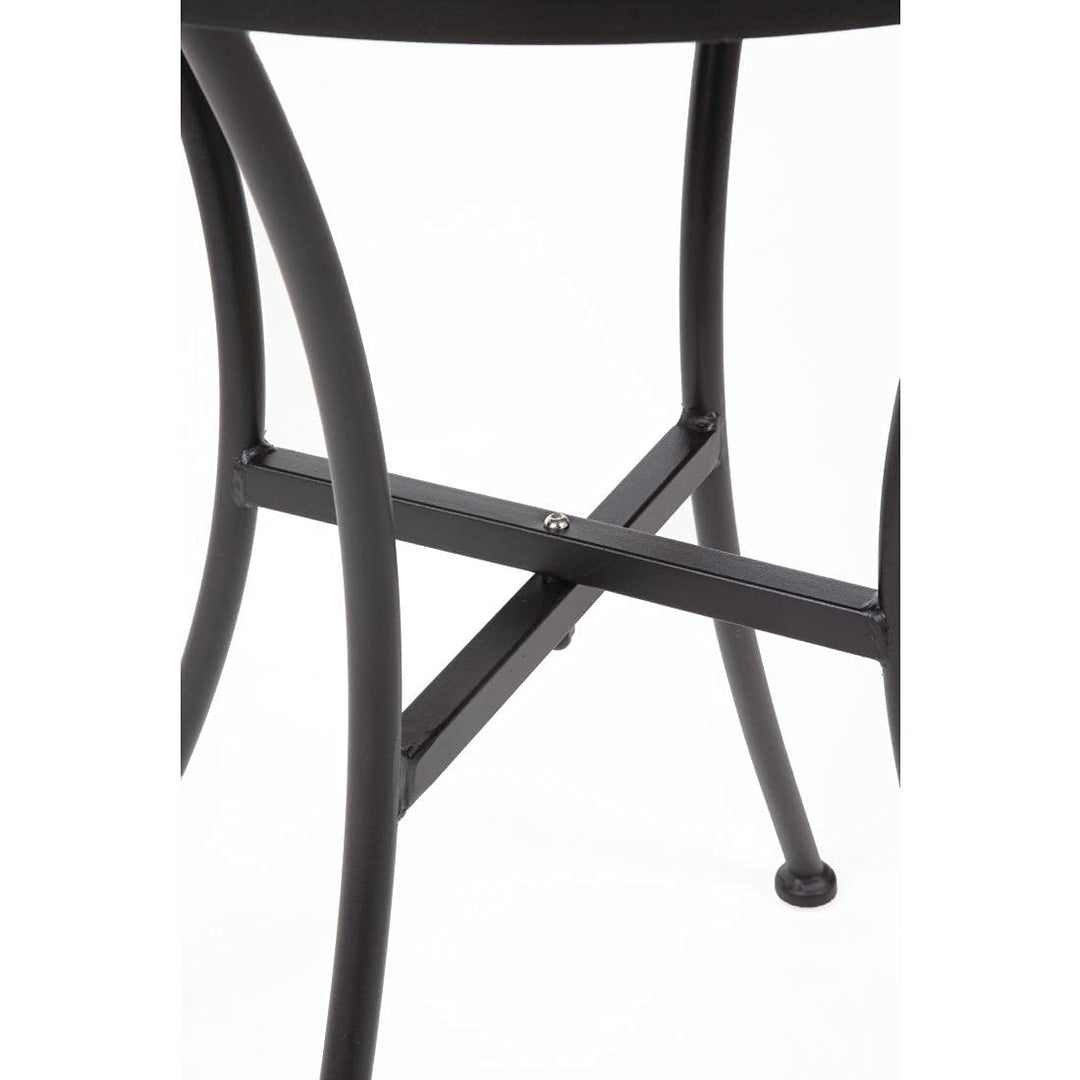 Bolero Bistrotisch aus Stahl, gemustert, rund, für Restaurant, Bar, Café, Schwarz