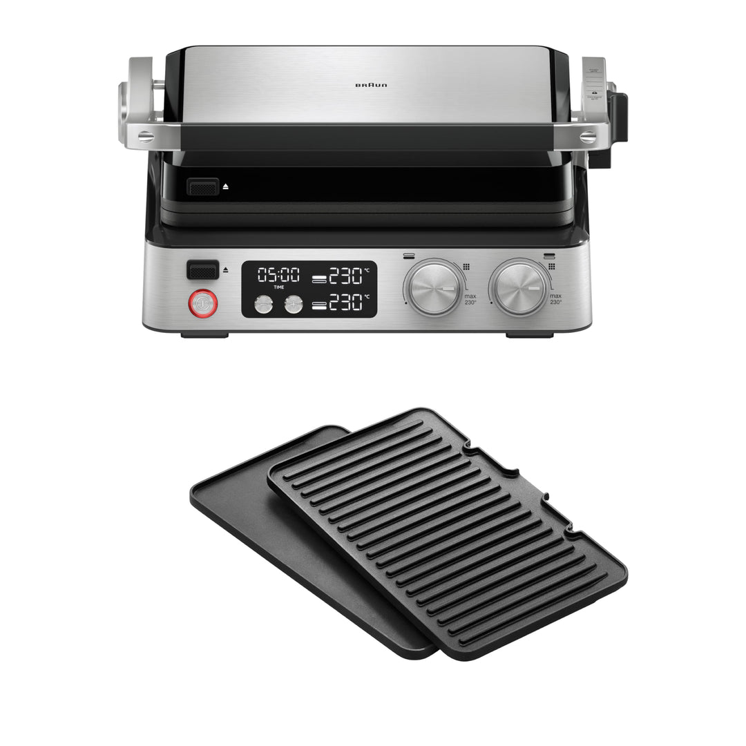 Braun MultiGrill 7 CG7040, 3-in-1 Kontaktgrill, BBQ & Ofen, grosse Grillfläche (12 Burger), 2000W, 2