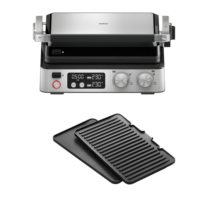 Braun MultiGrill 7 CG7040, 3-in-1 Kontaktgrill, BBQ & Ofen, grosse Grillfläche (12 Burger), 2000W, 2