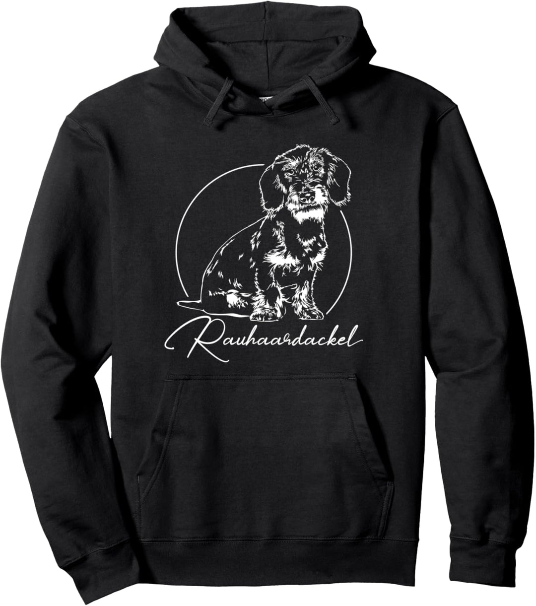 Rauhaardackel Hund Hunde Portrait Jagdhunde Hundeportrait Pullover Hoodie
