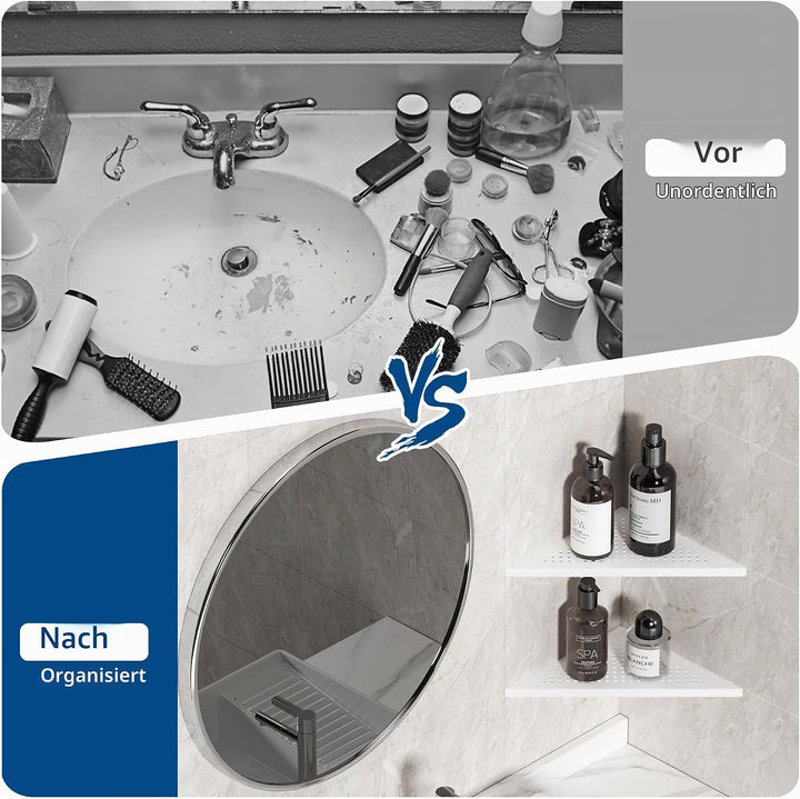 Neodrain Duschablage Eckregal Edelstahl 304 Duschregal Weisse Duschkorb für Badezimmer, Küche, 2 Stü