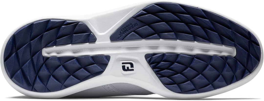 Footjoy Herren Fj Traditions Spikeless Golfschuh 39.5 EU Weit Weiss Weiss Marineblau, 39.5 EU Weit W