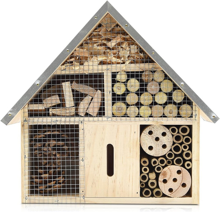 Navaris Insektenhotel aus Holz - versch. Grössen und Designs - Naturbelassenes Insekten Hotel für Ve