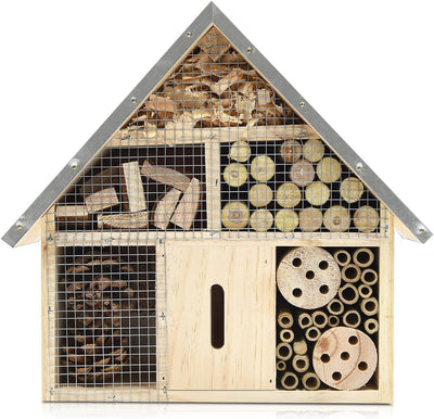 Navaris Insektenhotel aus Holz - versch. Grössen und Designs - Naturbelassenes Insekten Hotel für Ve