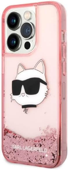 KARL LAGERFELD KLHCP14LLNCHCP Hülle für iPhone 14 Pro 6,1" Rosa hardcase Glitter