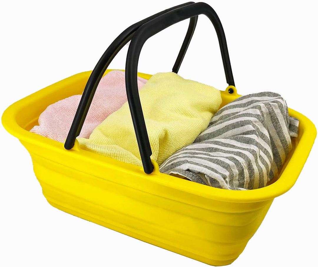 SAMMART 9,2 l zusammenklappbare Wanne mit Griff – tragbarer Outdoor-Picknickkorb/Krater – Faltbare E
