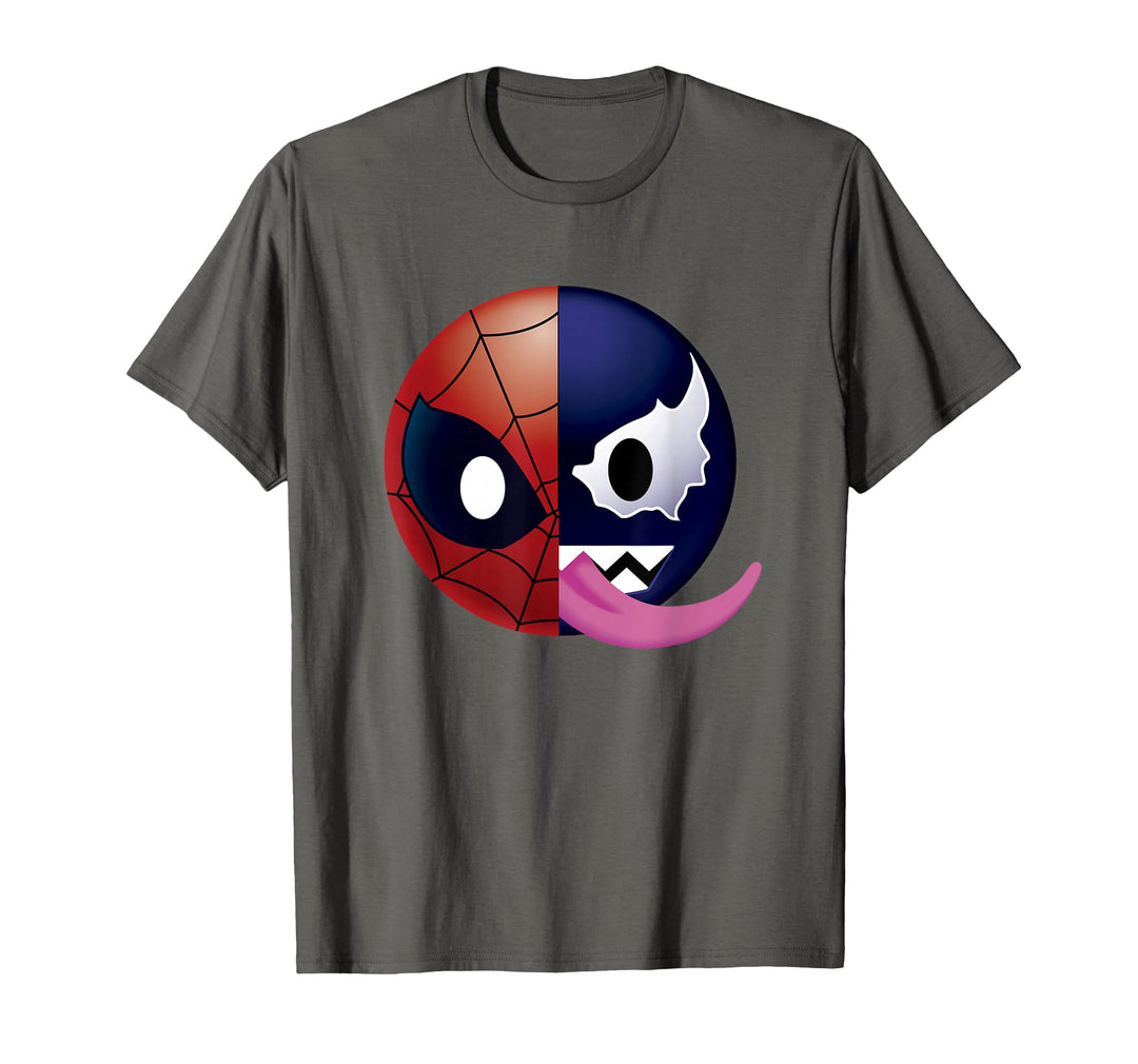 Mens Marvel Spider-Man Venom Split Faced Emoji Graphic T-Shirt XL Purple