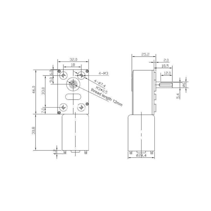 DC 12V Hochdrehmoment Turbine Schneckengetriebemotor, mit Encoder Stark Selbstverriegelung 10/20/30/