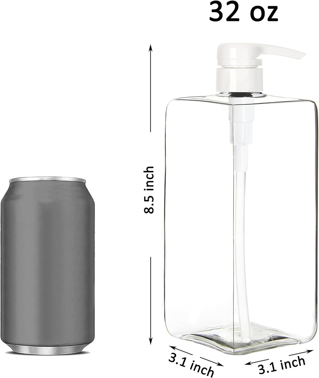 Youngever 3er-Set 1L Pumpflaschen für Shampoo, Mehrweg Kunststoff Pumpspender Seifenspender Dispense