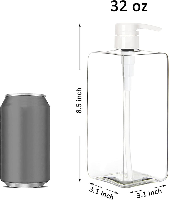 Youngever 3er-Set 1L Pumpflaschen für Shampoo, Mehrweg Kunststoff Pumpspender Seifenspender Dispense