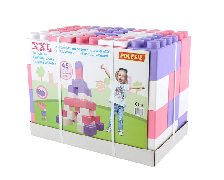 Polesie Wader Quality Toys 68071 XXL-Bausteine 45-TLG, Girls, mit 45 Verbindungen