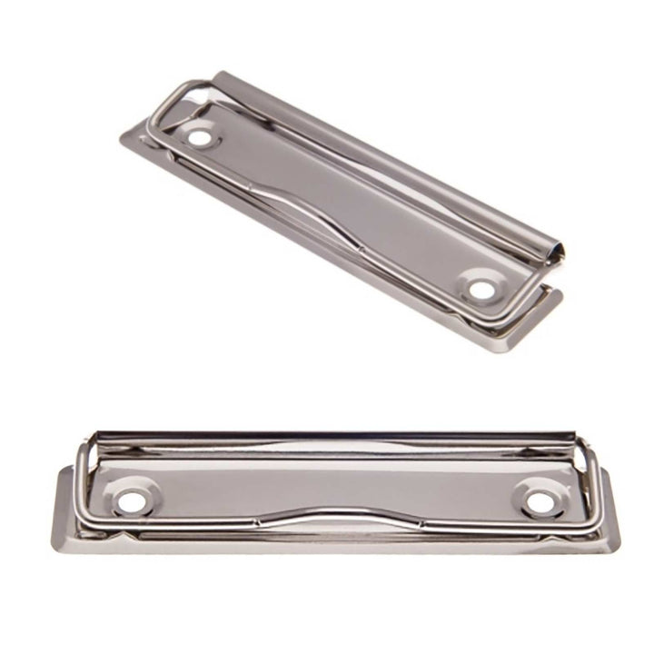 100 x Drahtbügelmechanik Klemmmechanik Klemme Klemmbrett Mappe, 100x30mm, silber