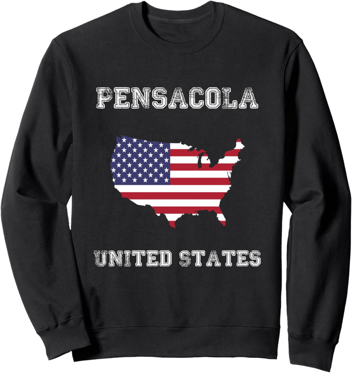 Pensacola Vintage USA Flagge Karte Sweatshirt