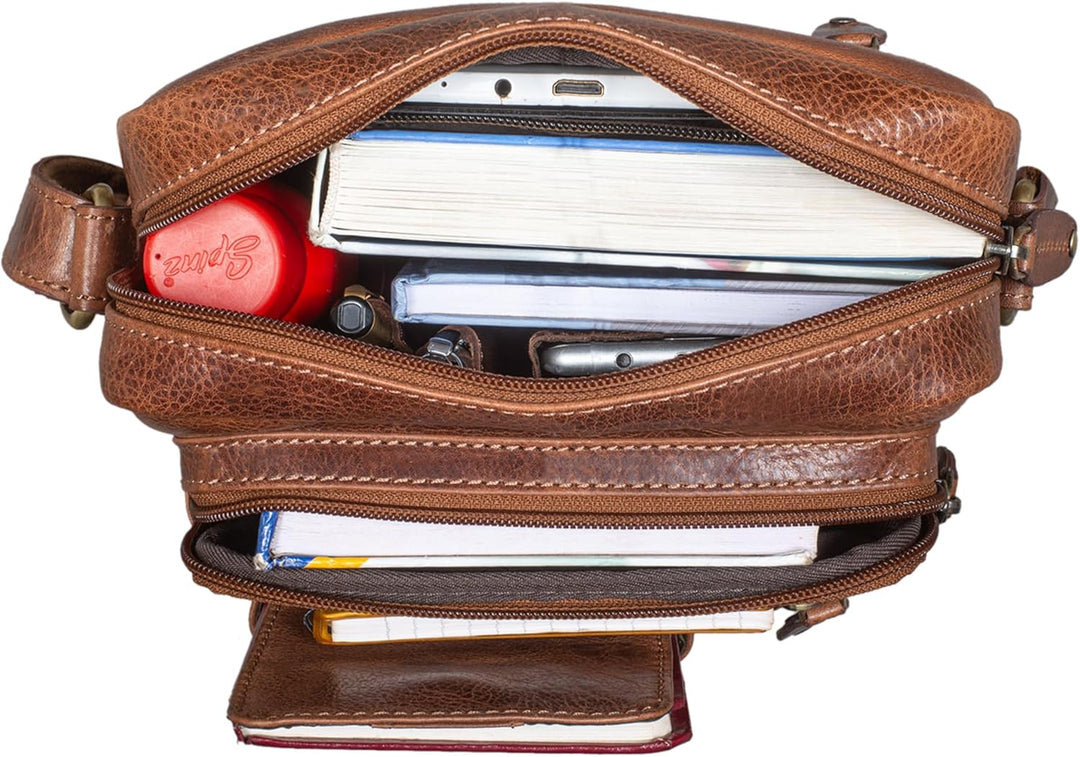 STILORD Ryan Crossbody Tasche Herren Leder Kleine Herrentasche zum Umhängen Vintage Ledertasche 9,7