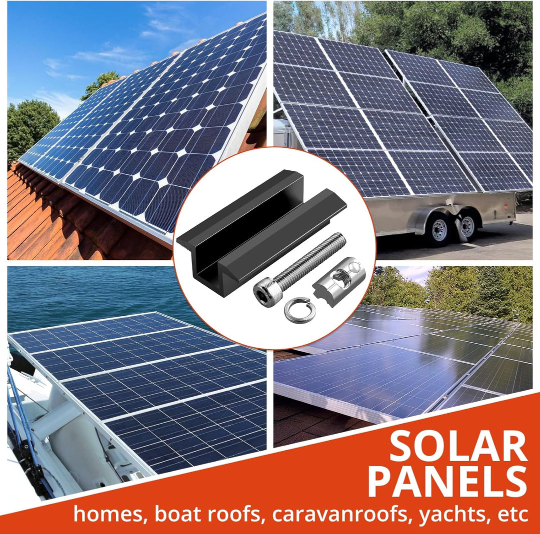 GETLITOOL PV Montageschiene Zubehör, 10PCS Aluminium Mittelklemme Photovoltaik Solarpanelen für Modu
