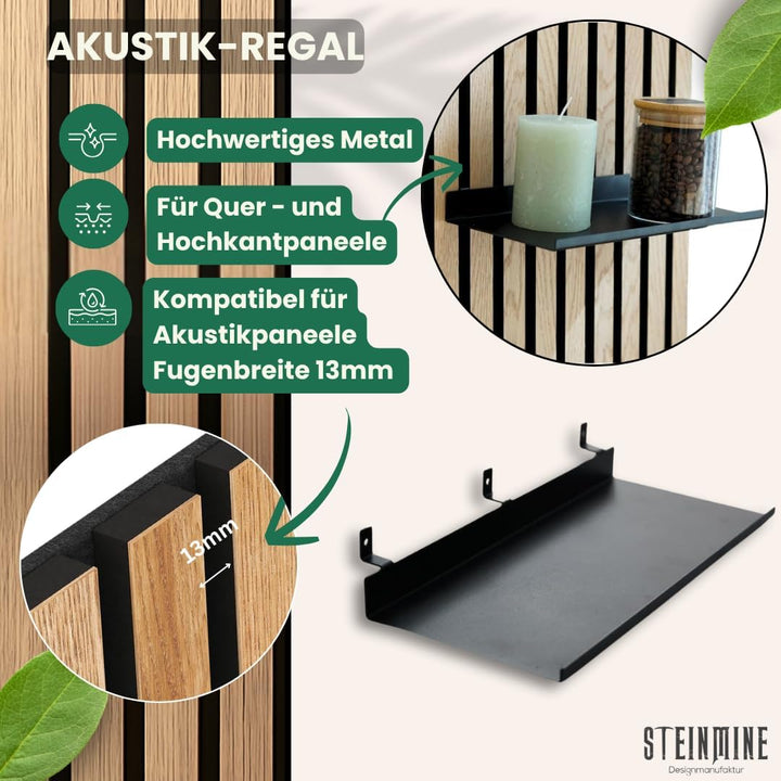 Steinmine - Designmanufaktur Zubehör-Set, Ablagen und Wandbehälter für Wandorganizer & Akustikpaneel