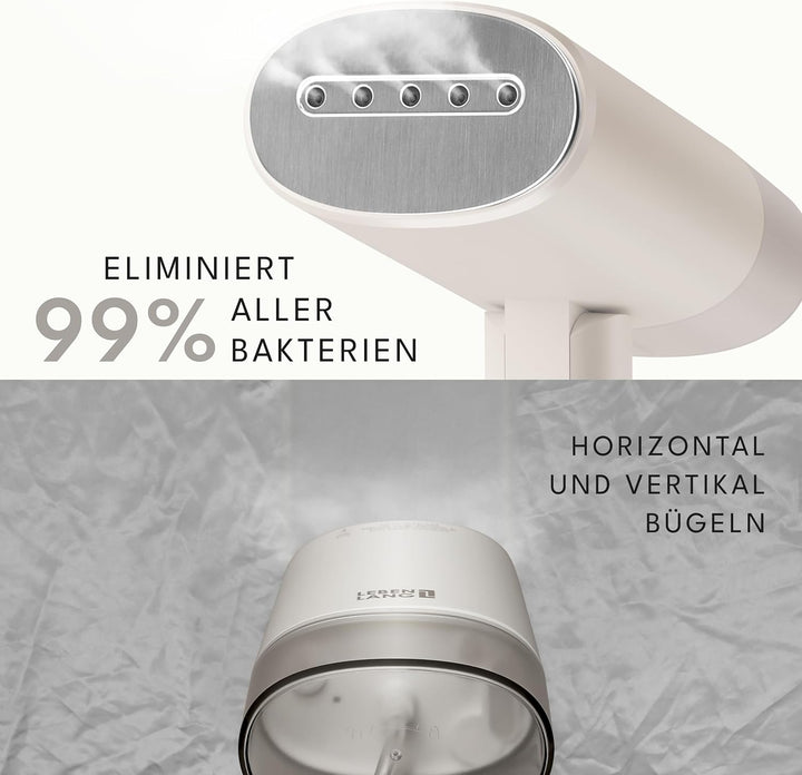 LEBENLANG Steamer Dampfglätter Reise - Kompakt Faltbar & Inkl. Reise Set I Dampfbügeleisen Steam Iro