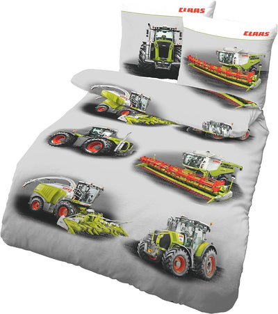 Dobnig Claas Mähdrescher Traktor Weiche Biber-Bettwäsche 135x200 cm