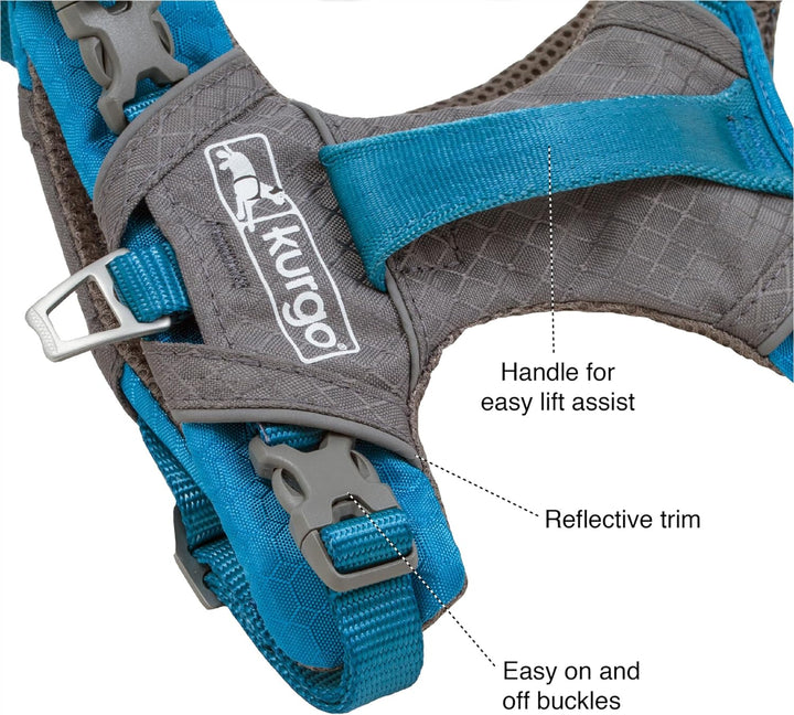 Kurgo Journey Air Hundegeschirr, Mit gepolstertem Brustteil und Rückgriff, Für Hunde von 11-23 kg, G