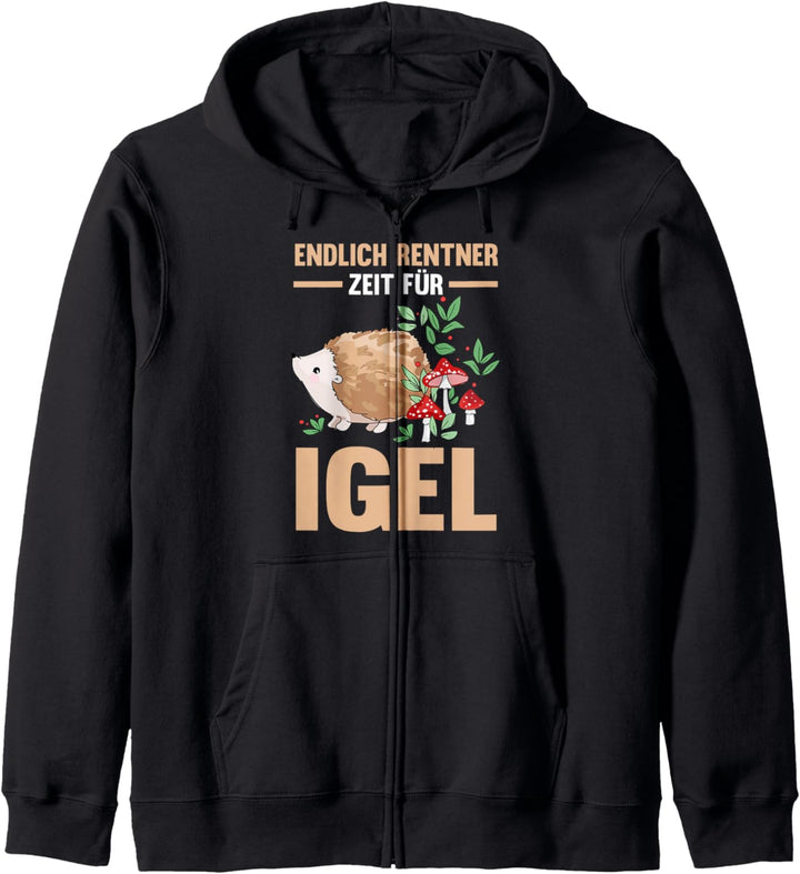Rente Rentner Ruhestand Igel Kapuzenjacke