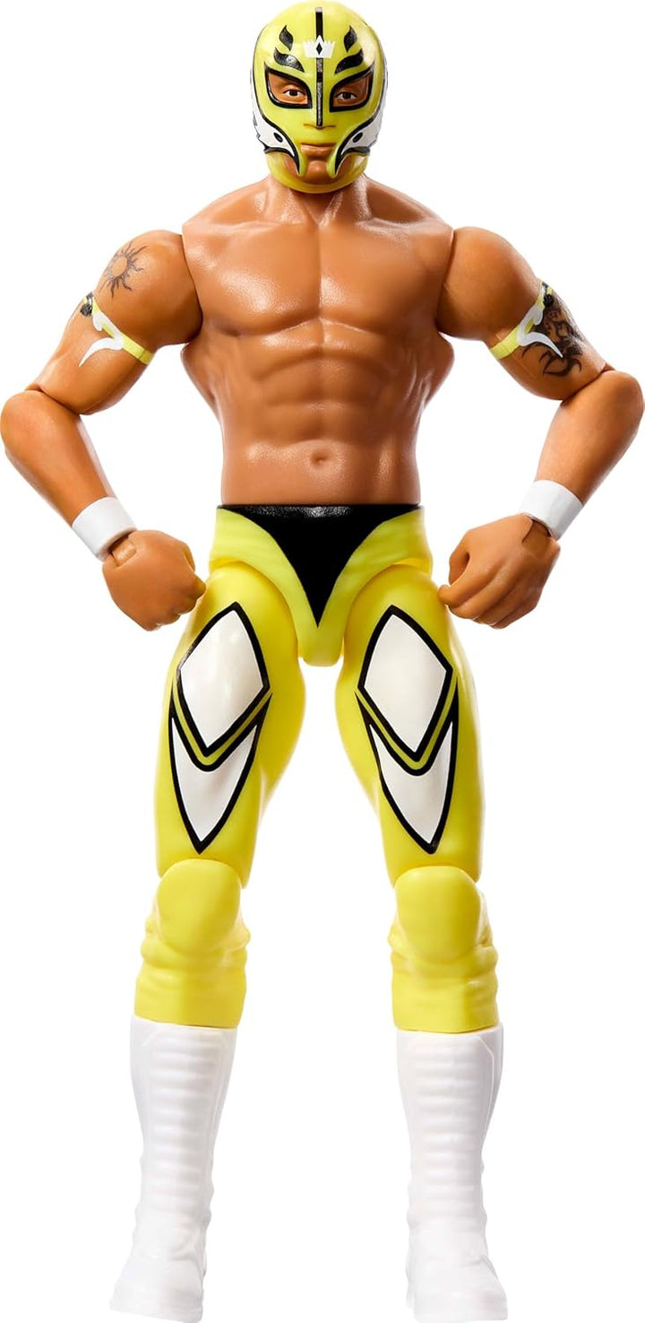 Mattel WWE Actionfigur, 15,2 cm grosses Sammlerstück Rey Mysterio mit 10 Artikulationspunkten & lebe