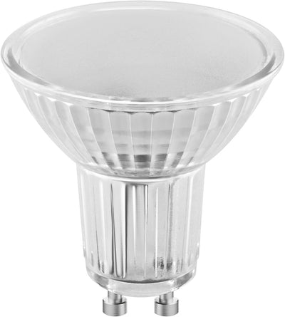 OSRAM PAR16 LED Reflektorlampe mit GU10 Sockel, Warmweiss (2700K), Glas Spot, 4.3W, Ersatz für 50W-R