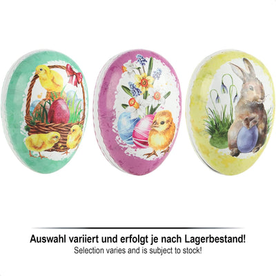 com-four® 3X Osterei zum Befüllen - Fülleier für Ostern - Osterei mit süssen Oster-Motiven - Osterde