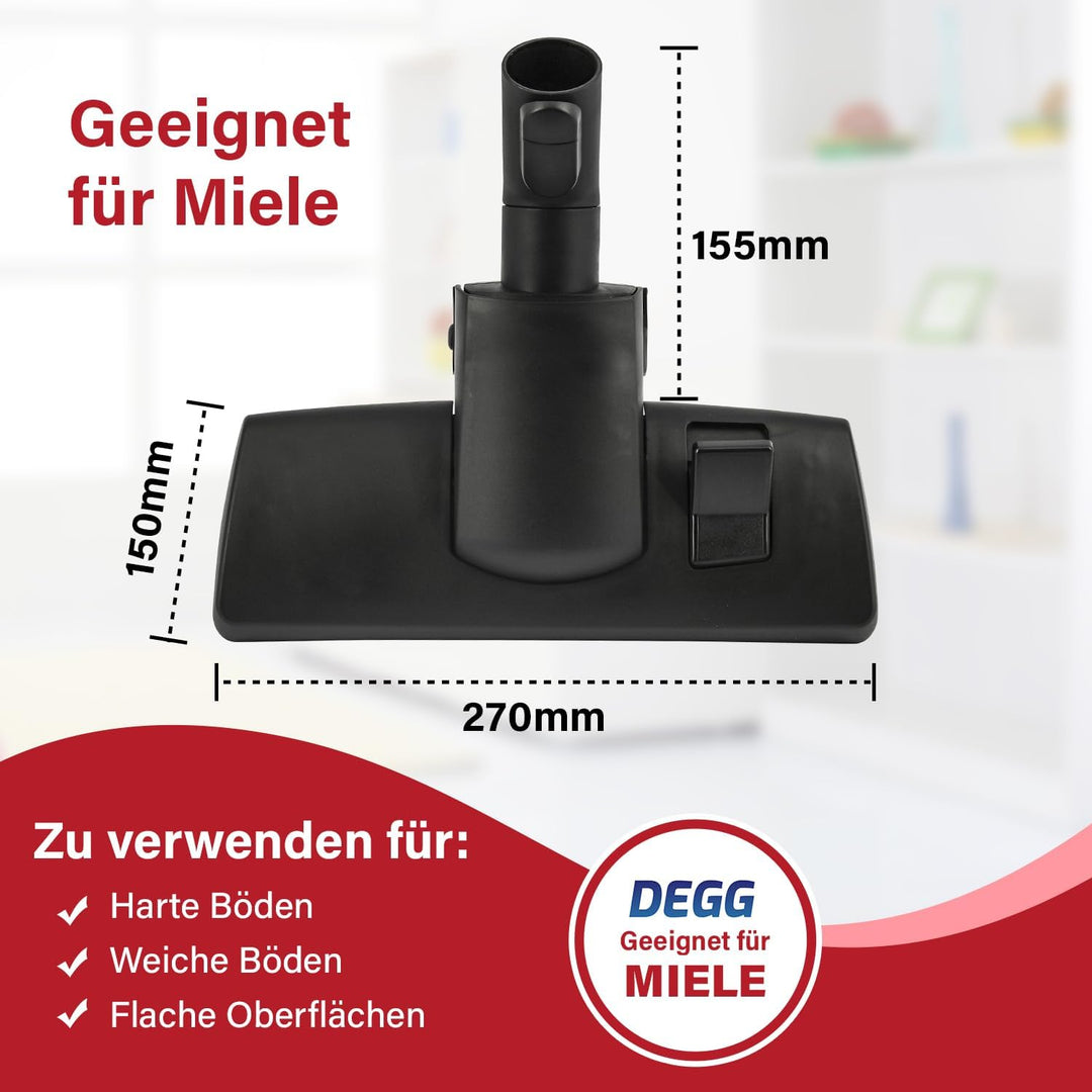 DEGG Kombidüse - Kompatibel mit Miele Staubsauger - 35mm Kombibürste Bodendüse, Staubsaugerdüse geei