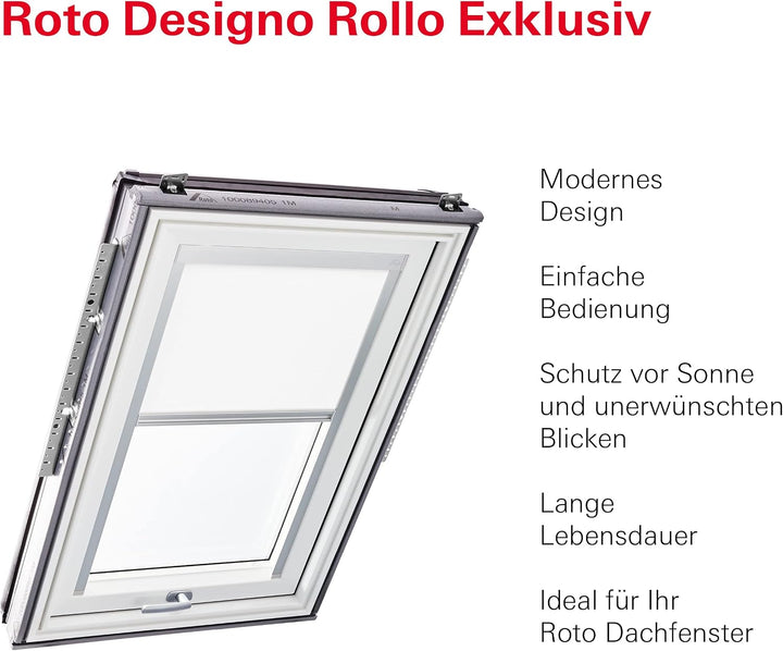 Original Roto Rollo Exclusiv ZRE für Roto Dachfenster - Führungsschiene Weiss - Manuelle Bedienung -